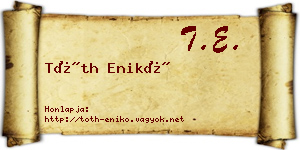 Tóth Enikő névjegykártya